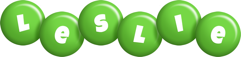 Leslie candy-green logo