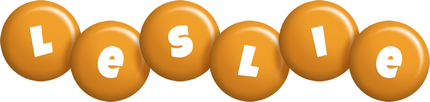 Leslie candy-orange logo