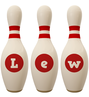 Lew bowling-pin logo