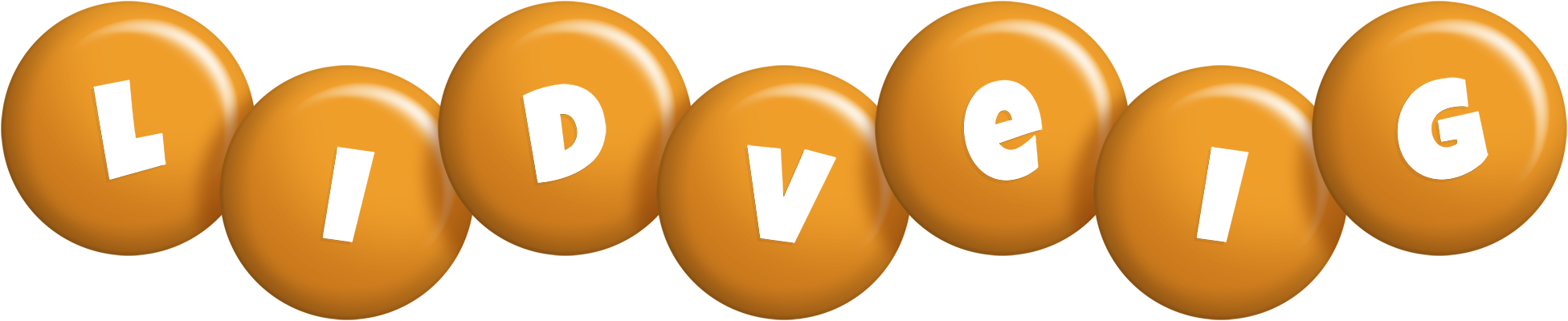 Lidveig candy-orange logo