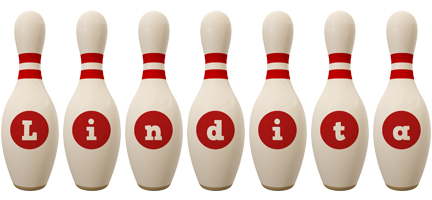 Lindita bowling-pin logo