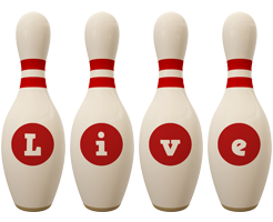Live bowling-pin logo