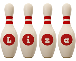 Liza bowling-pin logo