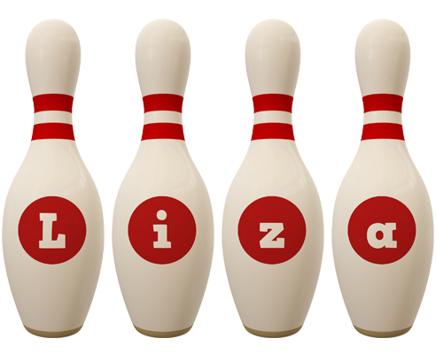 Liza bowling-pin logo