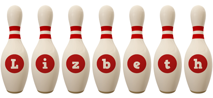 Lizbeth bowling-pin logo