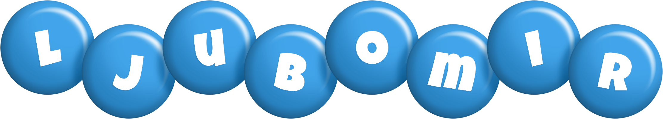 Ljubomir candy-blue logo