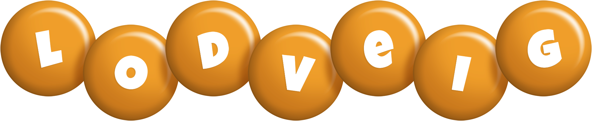 Lodveig candy-orange logo