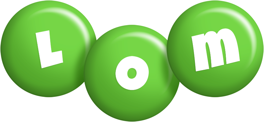 Lom candy-green logo
