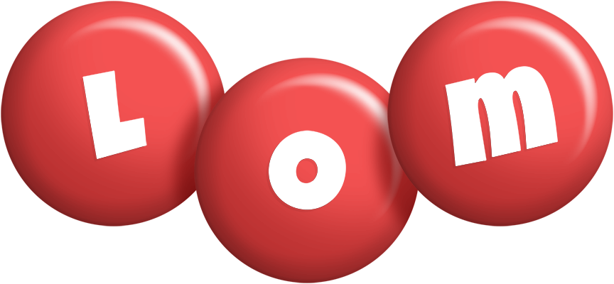 Lom candy-red logo