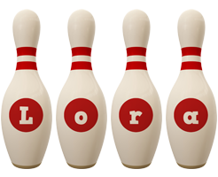 Lora bowling-pin logo