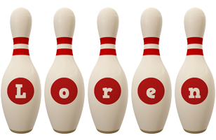 Loren bowling-pin logo
