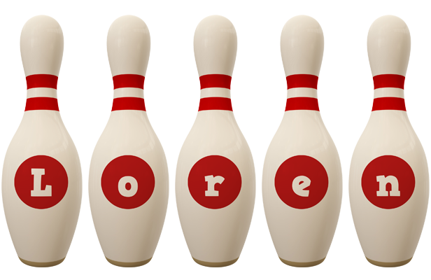 Loren bowling-pin logo