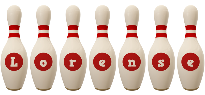 Lorense bowling-pin logo