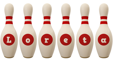 Loreta bowling-pin logo