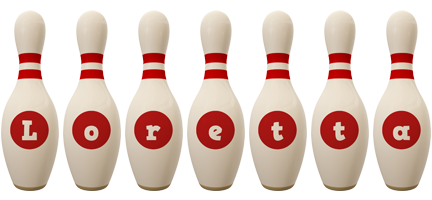 Loretta bowling-pin logo