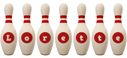 Lorette bowling-pin logo