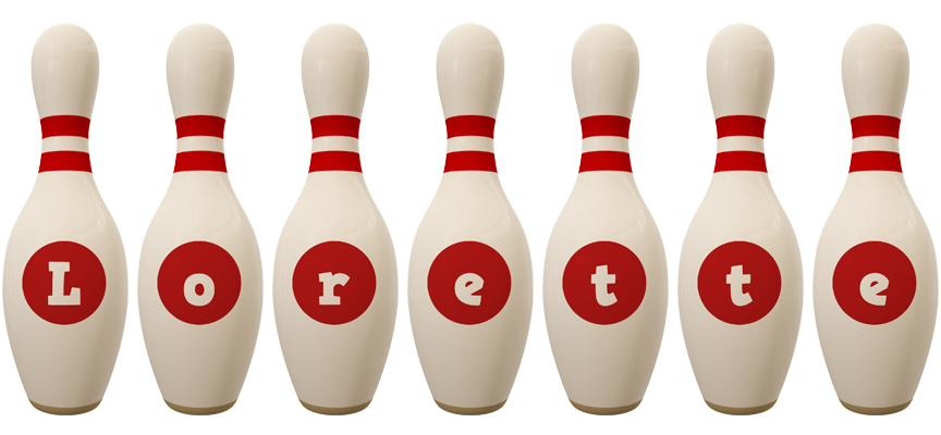 Lorette bowling-pin logo