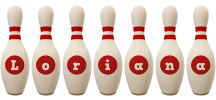 Loriana bowling-pin logo