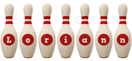 Loriann bowling-pin logo