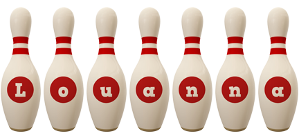 Louanna bowling-pin logo