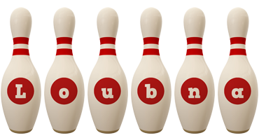 Loubna bowling-pin logo