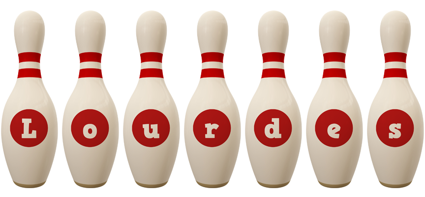 Lourdes bowling-pin logo