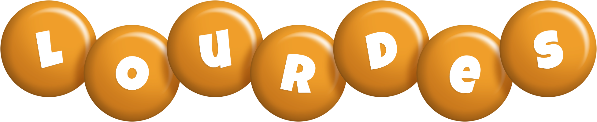 Lourdes candy-orange logo