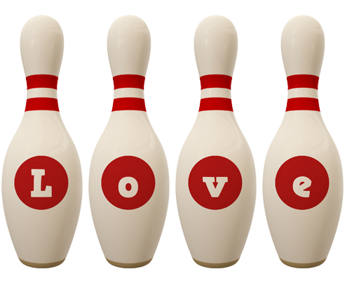 Love bowling-pin logo