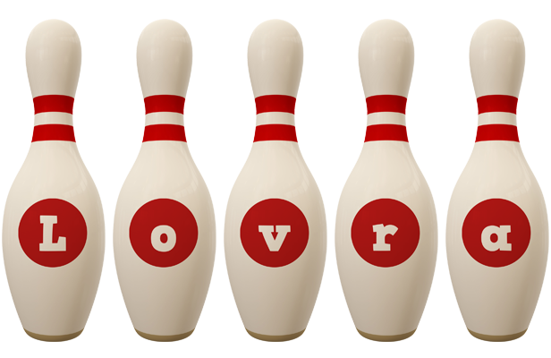 Lovra bowling-pin logo