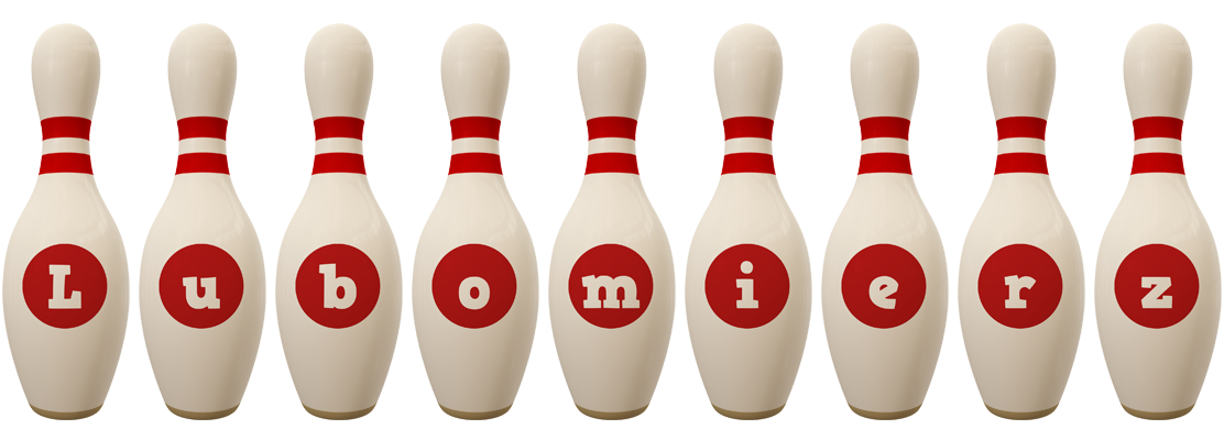 Lubomierz bowling-pin logo