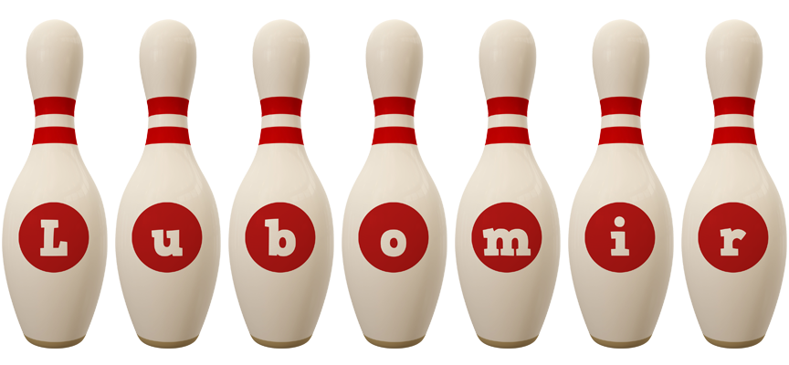Lubomir bowling-pin logo