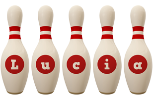 Lucia bowling-pin logo