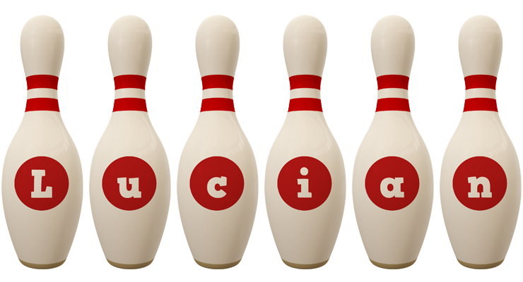 Lucian bowling-pin logo