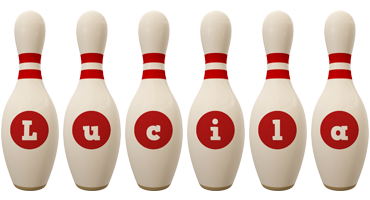 Lucila bowling-pin logo