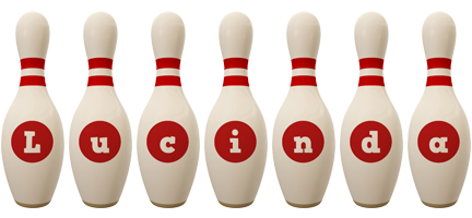 Lucinda bowling-pin logo