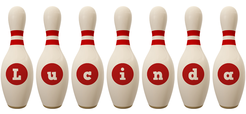 Lucinda bowling-pin logo