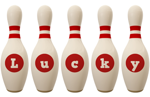 Lucky bowling-pin logo