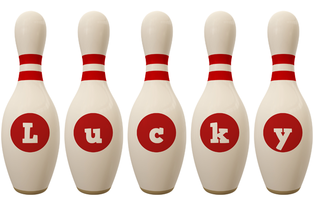 Lucky bowling-pin logo