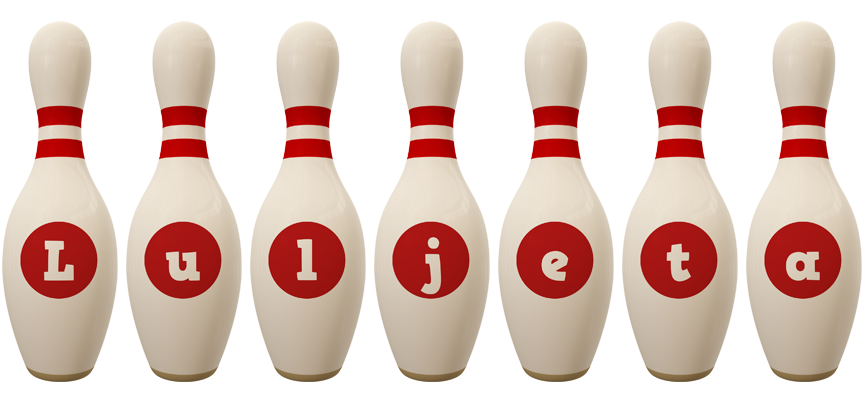 Luljeta bowling-pin logo