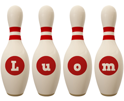 Luom bowling-pin logo