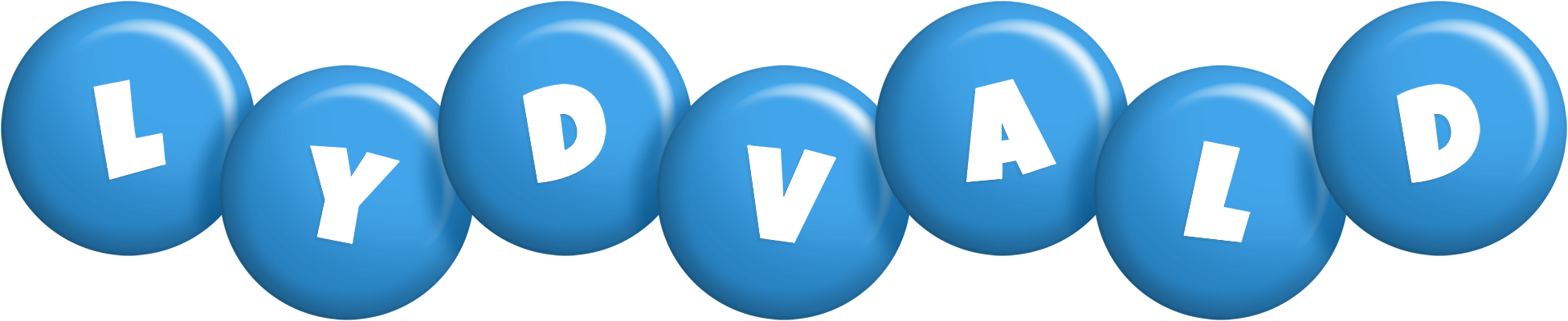 Lydvald candy-blue logo