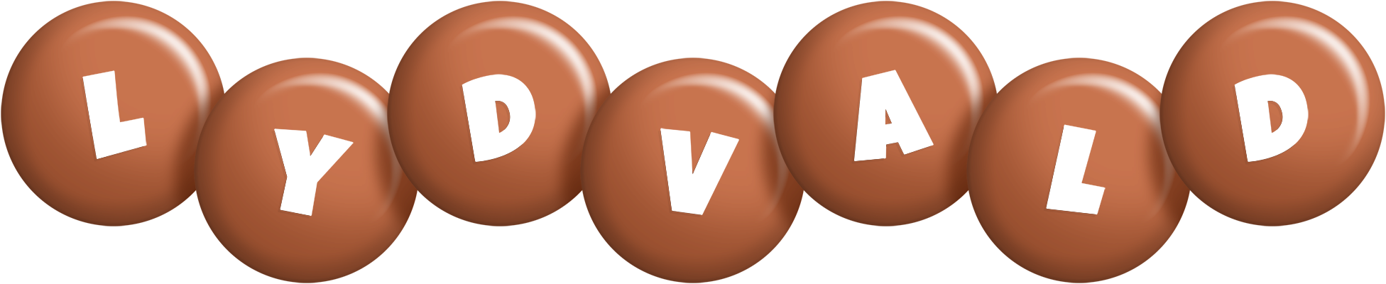 Lydvald candy-brown logo