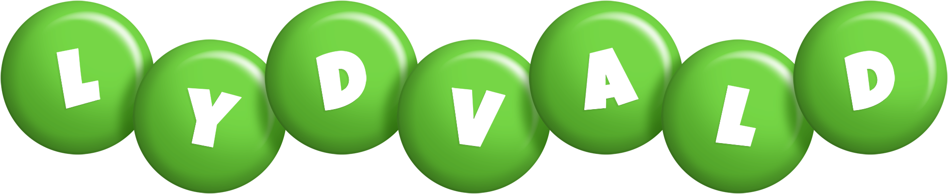 Lydvald candy-green logo