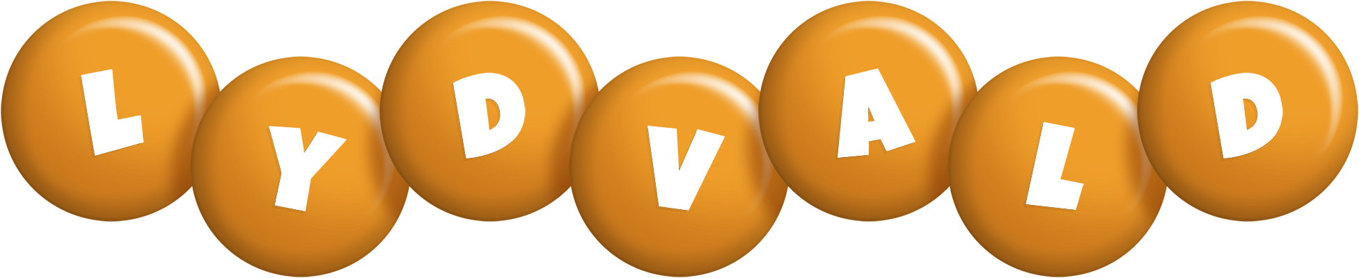 Lydvald candy-orange logo