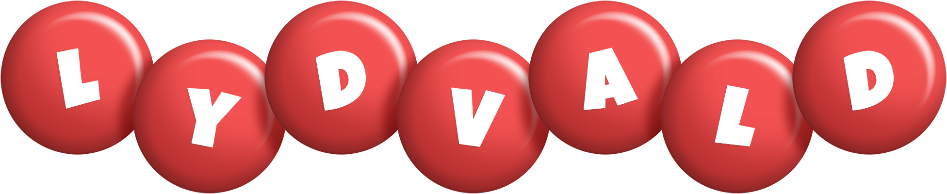 Lydvald candy-red logo