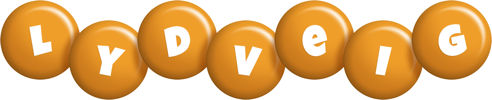 Lydveig candy-orange logo
