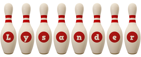 Lysander bowling-pin logo