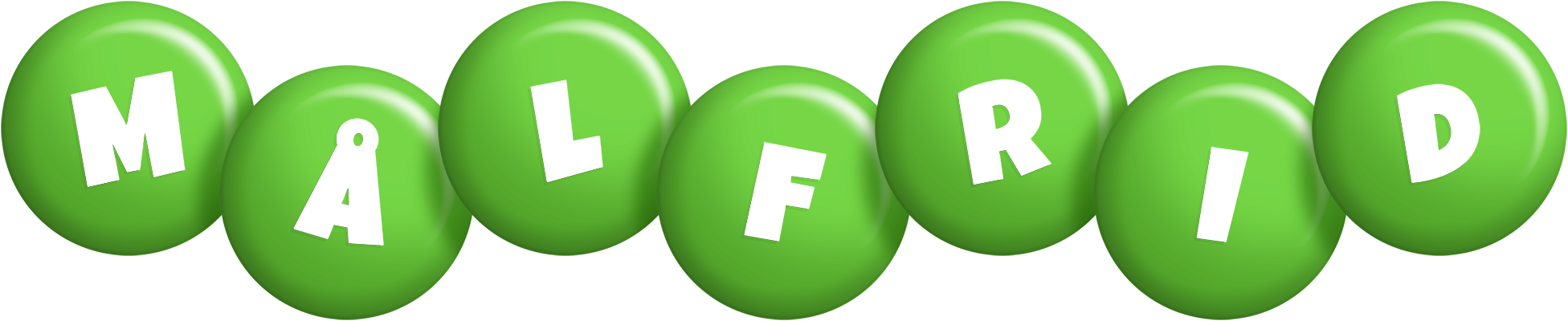 Målfrid candy-green logo
