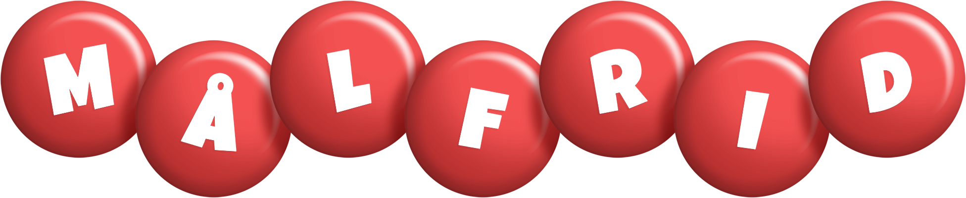 Målfrid candy-red logo