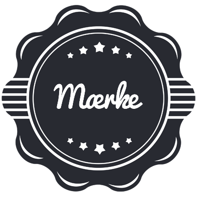 MÆRKE logo effect. Colorful text effects in various flavors. Customize your own text here: https://www.textgiraffe.com/logos/badge/